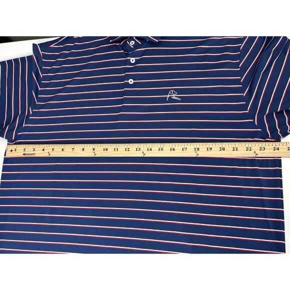 Rhoback Golf Polo Men’s XL Red White Blue US Flag 3 Button Stretch SS - Picture 11 of 13
